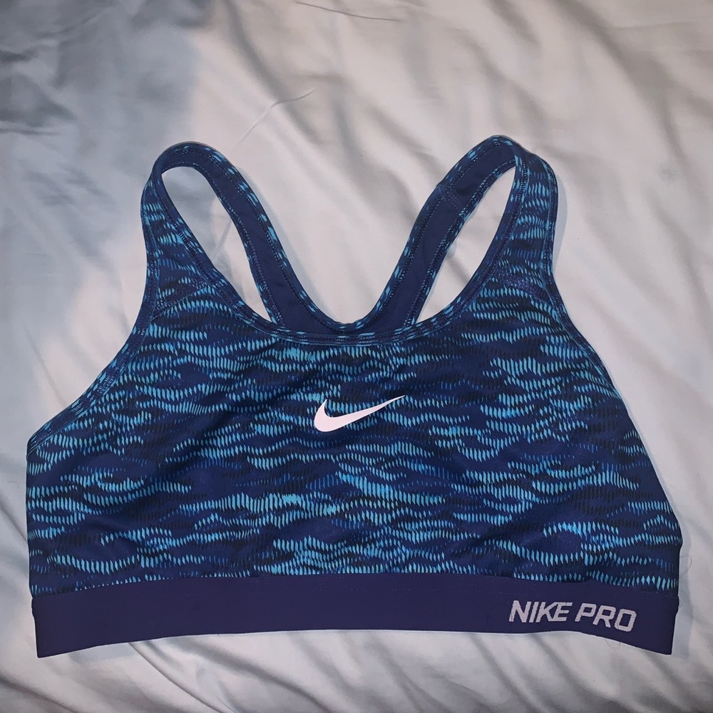Large Nike Pro Blue and Navy Blue Sports Bra
